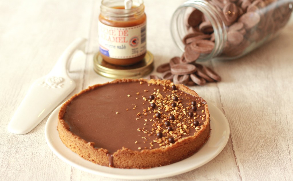 Tarte sablée caramel, pralin et chocolat Jivara 27